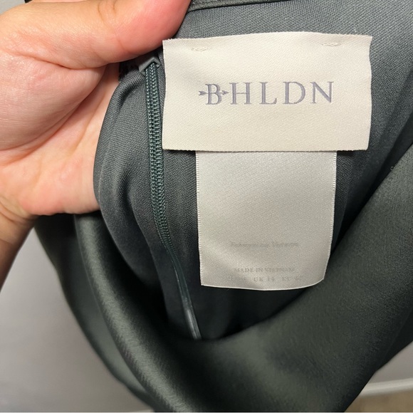 BHLDN Cali Satin Dress in Forrest - Picture 7 of 7
